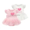 Rompers Born Baby Girl Clothes Dresses Summer Pink Princess Little Girls Clothing Sets For Birthday Party 0 3 Months Robe Bebe Fille Dhzln