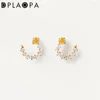 Stud Earrings DPLAOPA 925 Sterling Silver Gold C Yellow Clear Zircon Earring Women Luxury Fine Jewelry All For 1 Real And
