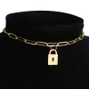 Kettingen goud kleur roestvrijstalen choker ketting vrouwen hiphop punk korte doos link nekketens voor vrouwen sieraden kraag de moda 2019