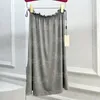 カジュアルな女性スカートドレスエラスティックウエストレターラグジュアリーデザイナースカート夏エレガントなファッションデイリーグレーブラックスカート