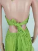 Femmes Robes décontractées coupées licou sans manches fluide sans manches creux de robe A-Line Sexy Party Beach mini robe