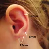 Clips 1 paar 2 mm dunne cirkel zilverkleur kleine hoepels oorbel roestvrij staal antiallergisch oor beengesplieren hoorring gotische oor sieraden