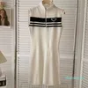 Women Knit Sling Abiti Summer Fashion Letter Dress Jacquard Ladies Slimwresses