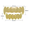 Gold Plated 18k Smooth 6 Teeth Tiger Teeth Hip Hop Teeth Set for Men and Women Vampire Teeth Halloween Accessories Grills