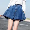 Damskie spodnie dżinsowe spodnie kobiety lato żeńska vintage niebieska szeroka noga jeansowa krótka koreańska moda swobodna dla harem mini długość Q431