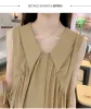 Dresses Korean Style Fashion Maternity Clothes Summer Wear Loose Vest Dress Sleeveless Chiffon Pregnancy Sundress Pregnant Woman Dress