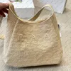 Designerka torby słomka plażowe torby na plażę Trójkąt luksurys torebka Raffias damskie splot haft ramię w torbie pod pachami łańcucha