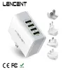 Chargers Lencent Travel Adapter International Power Adapter met 4 USB Ports Wall Charger voor US UK EU AUS Universal Travel Power Charger