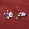 Orecchini Cluci 3 coppie argento all'ingrosso 925 Orecchini di fiori gioielli zircone perla monte
