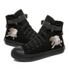 Casual Shoes High Top Shoe For Students Kawaii Furry Animal Bows Print Women Fashion E-Girls Sneakers Soft Streetwear