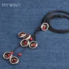 Pendant Necklaces Multi Peas Ethnic Jewelry National Vintage Metal Pendants Fashion Handmade Leather Rope Necklace