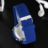 Zegarek cyfrowe wodoodporne mężczyzn na rękę niebieskie elektroniczne silikonowe sport unisex zegarek stopwatch clocki renogio masculino