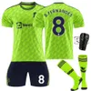 Ensembles / survêtements Men 2223 Red Devil Man L Game Game Fluorescent Green No.7 Ronaldo Shirt 21 Anthony 25 Sancho B Chaussettes