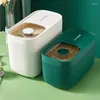 Förvaringsflaskor Ris discener med mätkopp Försluten hink Hushållens köklåda för korn bönor hund husdjur mat containrar