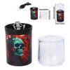 Skull Electric Plastic Reting Herb Malders 2 Layer Tobacco Automatisk USB Charger Cable Smash Spice Shredder Device Muller Smart Portable