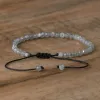 Strands 1 PC Bohemian 4mm pietra naturale in pietra grigia Moonstone Moonstone regolabile Yoga Healing Crystal Crystal Bracelets for Women Jewelry