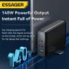 Chargers Essager Gan 140W Desktop Charger Quick Charge 4.0 QC 3.0 PD Typ C USB Fast Charging Station för MacBook Samsung iPhone Laptop