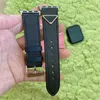 Saffiano Leather Strap Designer Apple Watch Band For apple Watch ultra Bands 49mm 40MM 41mm 45mm 44mm 42mm Series 9 8 7 6 5 Bands Luxury P Triangle Nameplate iwatch band