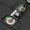 Chargers Transparent Alloy Magnetic Qi Wireless Charger Pad para Apple Watch iPhone 13 12 Pro Max Mini AirPods 15W Carregamento sem fio rápido