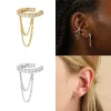 Boucles d'oreilles aides manchette d'oreille de boucles d'oreilles non percées pour femmes 925 Sterling Silver Micro Pave CZ Small Clip sur boucles d'oreilles Cartilage bijou 1pc