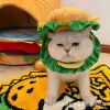 إكسسوارات Cat Recovery Collar Pet Cone Cone Loved Cute Elizabethan Collar للقطط الكلاب الصغيرة Hamburger Shape Hat