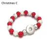 Strands Christmas 029 Interchangeable Jewelry Candy Colors Expandable Bead Stretch Glass Bead Bracelet 18mm Snap Button Jewelry Bangle
