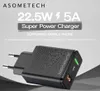 225W 5A Super Charge USB VOOC Snabbtelefonladdare QC30 väggresan laddningsadapter för Huawei Samsung Oppo6855115