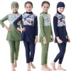 Vêtements Enfants Modesty Burkinis Ensembles musulmans Girls Girls Hooded Hijab Swab Bathing Costumes Kid