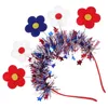 Bandanas blomma pannband självständighetsdagen cosplay pannband dekorera hårband prop plast rekvisita nationella huvudbonader