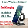 Laddare Trådlös laddare Stand för iPhone 14 13 12 Samsung Apple Watch 3 i 1 Fast Charging Dock Station för AirPods Pro Iwatch