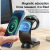 Chargers 3 In 1 Magnetic Wireless Charger Stand Pad RGB LED Light 15W Fast Charging Station Dock for iPhone 15 14 13 Pro Max Apple Watch