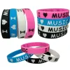 Bracelets 1PC New Design Ink Filled I Love Music Silicone Wristband for Music Fans Silicone Rubber Bracelets &Bangles Women Men Gift SH320