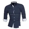 Camicie da uomo camicia da uomo a maniche lunghe top casual slim nero di grandi dimensioni 4xl dropeele abbigliamento dhy95