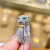 Luxus -Tier Unisex Diamant lebendiger Cheetah Silber High Ring mit personalisierter Vielseitigkeit für Männer und Frauen Paare mit Carrtiraa Originalringen