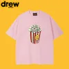 Drewmango Co marca Drew Sleeves Short Sorming Face camiseta Pure Cotton High Street