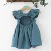 Girl Dresses Carina Bowknot bambine abito da festa bianca in cotone traspirante per 1 2 3 4 5 anni bambini a-line.