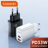 Мониторы Toocki USB Charger Quick Charge QC 3.0 33W PD USB Тип C Зарядное устройство для быстрой зарядки для iPhone 14 13 iPad Xiaomi Eu/US/UK Plug