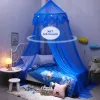 Setar baby Crib Mosquito Child Blue Star Dreamy Hanging Net Lace Dome Canopy Bed Valance Tält Bäddar Gardin Girl's Room Decorat