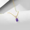 Colliers Amethyst Peridot Zircon Charm Pendant Collier 925 Silver Silver 18K Gold plaqué Rhodium Fine bijoux