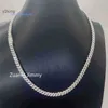 Pass Diamond Tester Certyfikaty GRA 6 mm 8 mm szerokość One Row 925 Srebrny Srebrny VVS Moissanite Cuban Link Naszyjnik 35ss