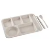 Plates Dinner Divided Control 5 Compartments Tray Tableware Dish Diet Plate Kitchen Parts