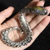 Strängar Vintage Men's Punk Domineering Ancient Dragon Snake Link Bracelets Accessories Hiphop Style 925 Sterling Silver Fashion Smycken