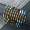 Strengen vintage gebogen buis spacer gevlochten armband kleurrijke nylon draad paar armbandbangle ketting handgemaakte verstelbare pulsera sieraden