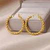 Boucles d'oreilles cerceaux en acier inoxydable pour les femmes or couleur dorée