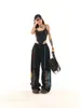 High Street Hip-Hop Black Letter Pants Sude Pants Uomini e Donne American Sciodi Chave Chaved Pantaloni streetwear 240421