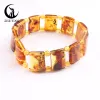 Strands Zhe Ying 100% Natural Amber Bracelet Healing Energy Gemstone Stretch Men Women Bracelets Fashion Jewelry Gift