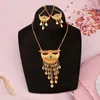 Midden -Oosten maan ketting set goud vergulde oorringring hanger bruids sieraden joyeria fina para mujer moslim bruiloft accessoire 240408