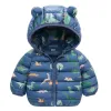 Swimwear 2023 Baby Girls Jackets for Kids Cartoon Bear Zipper Coats Autumn Boys Warm Hooded Down Jackets Children Christmas Outerwear