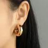 Boucles d'oreilles punk non perçage épais rond cercle rond clip boucle d'oreille pour femmes plaquées de forme c