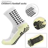 Herrstrumpor barns anti Slip Square Silicone Football Socks New Series Breattable YQ240423